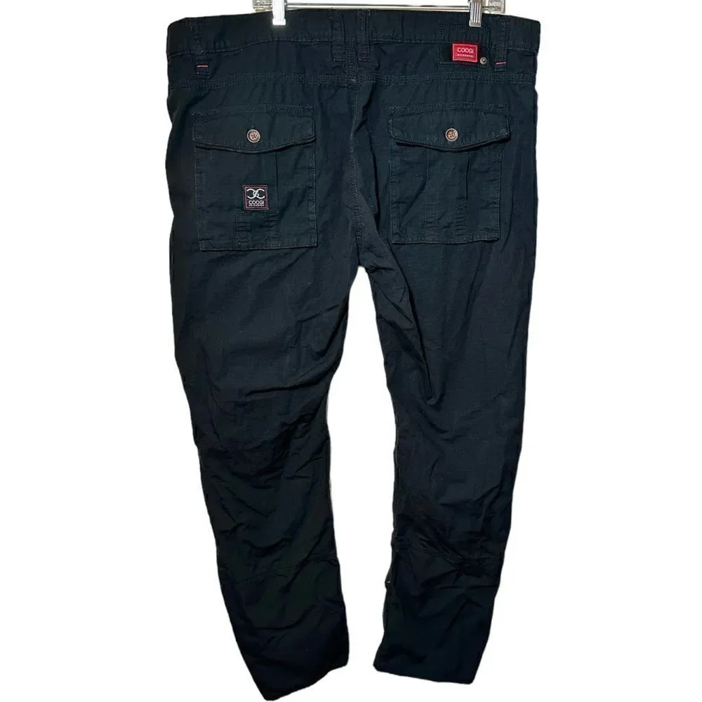 Coogi Melbourne‎ Black Cargo Pants Patches Y2K Style Men’s 42x35
